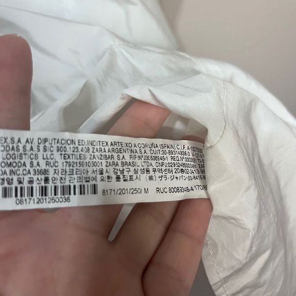 ZARA White White Pleated Babydoll Mini Dress Size M - Picture 9 of 9